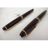 Montblanc No. 146 fountain pen with an 18ct gold nib, together with another similar Montblanc