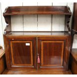 Edwardian mahogany and satinwood crossbanded two door wall bracket In good clean condition