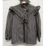 Saint Laurent Rive Gauche , ladies striped and frilled blouse (no size label), together with a