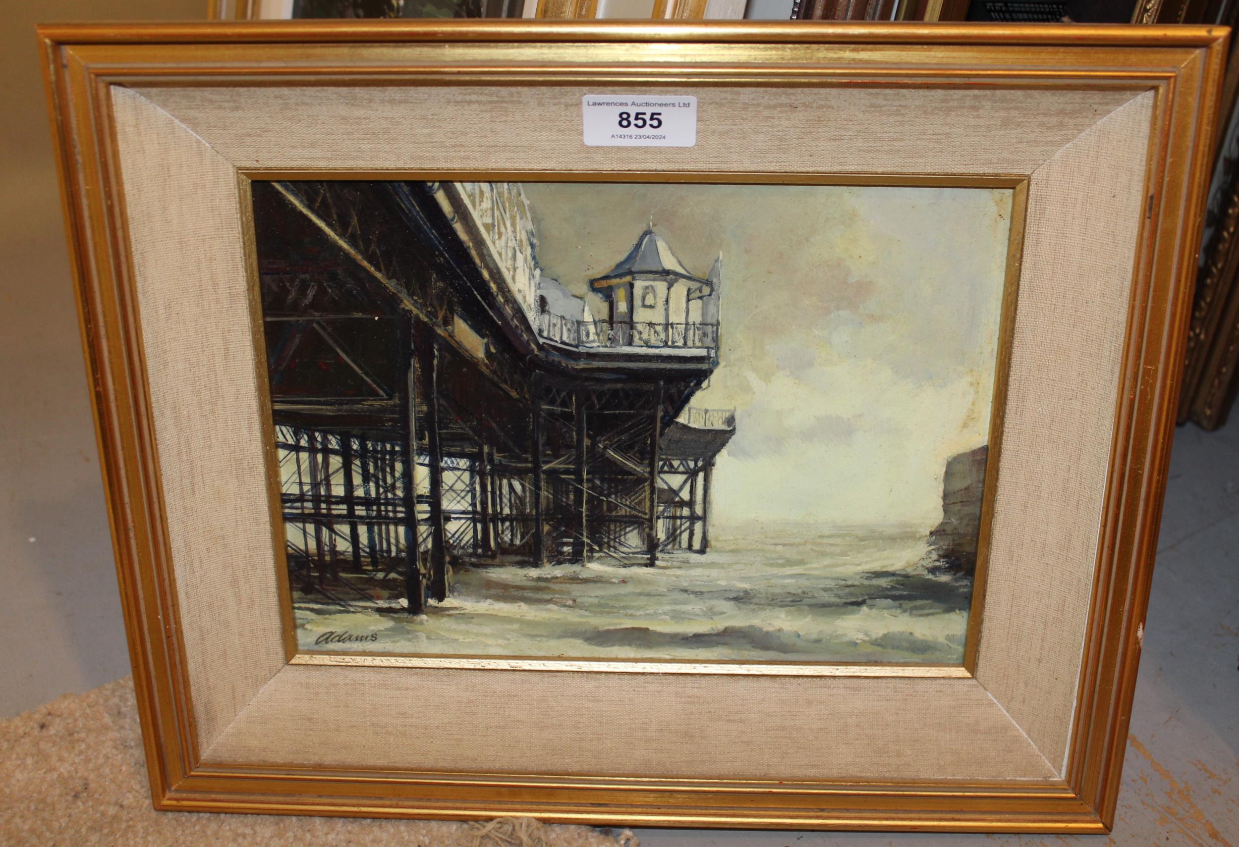 Roy Adams oil on board, study of Brighton pier, signed, framed, 19 x 27cm - Image 2 of 2