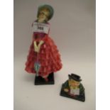 Royal Doulton figure, ' Priscilla ' HN1340, together with a Royal Doulton bust of Tony Weller