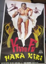Large mid 20th Century French film poster, ' Kung Fu Hara Kiri ', Comptoir Francais du Film
