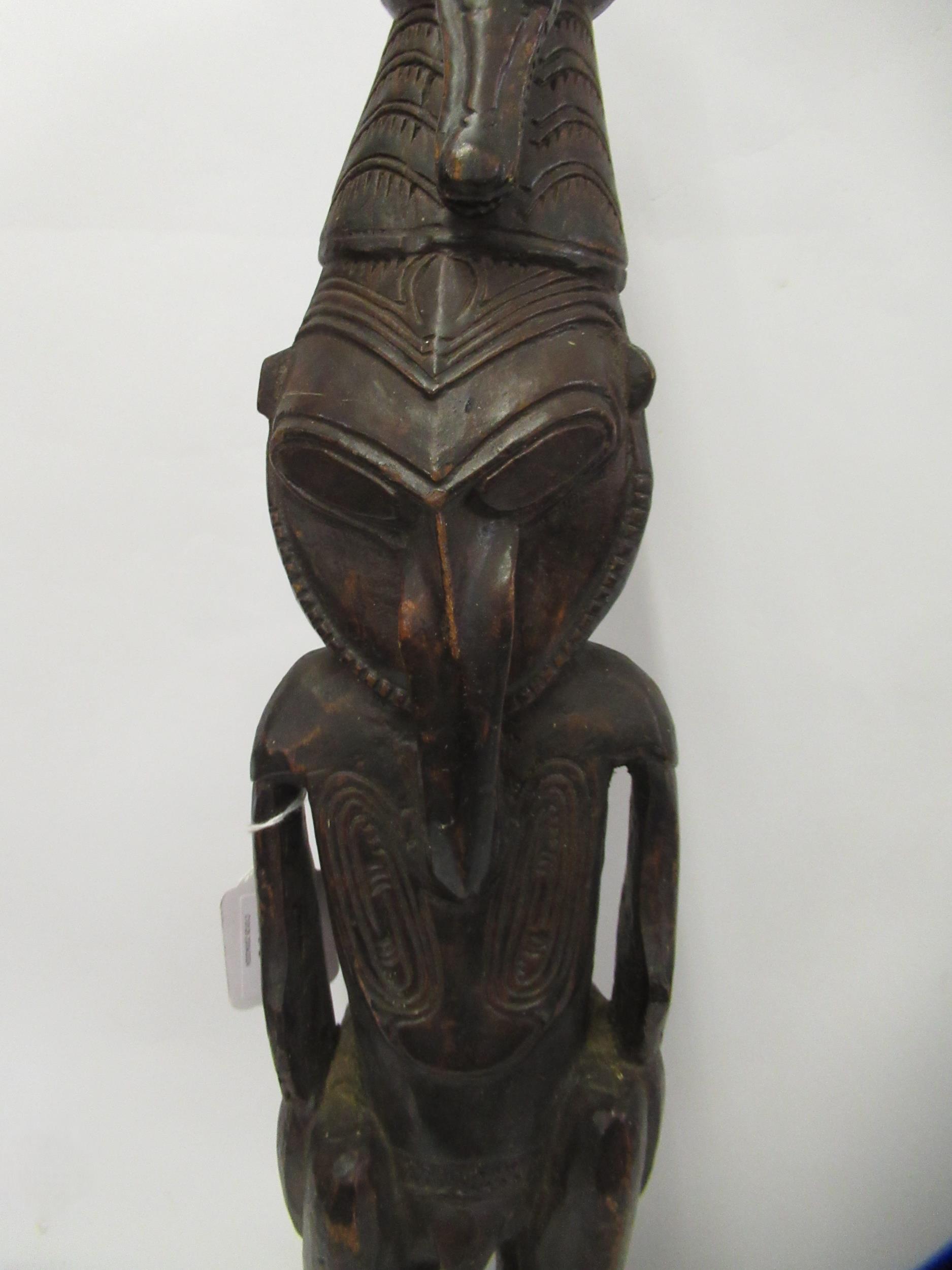 Papua New Guinea, carved wooden Sepik ancestral figure - Image 2 of 4