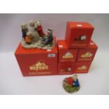 Large Arden Sculptures ' Rupert the Bear ' figure in original box, together with a set of five