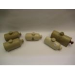 Group of five various stonewrae hot water bottles