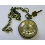 19th Century English silver cased keywind pocket watch, with silvered dial