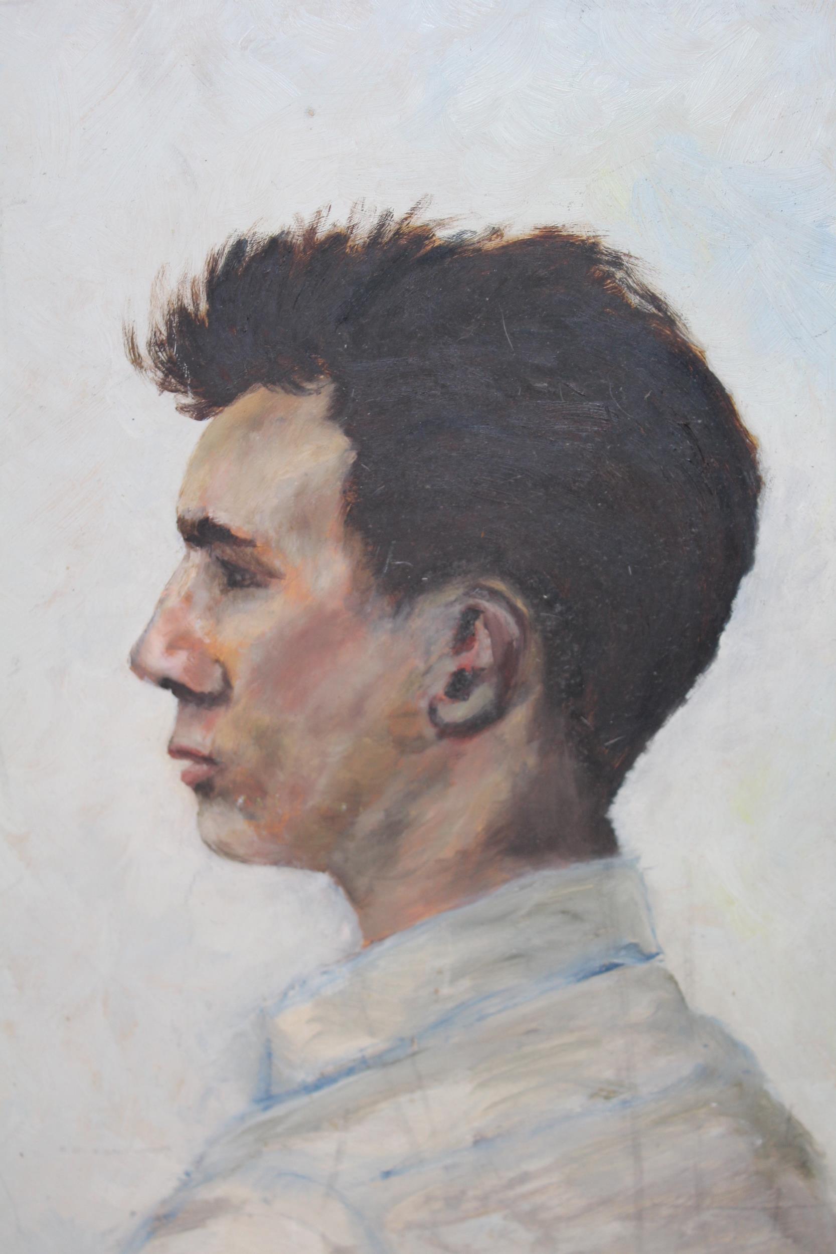 F. M. Tayler oil on board, head and shoulder portrait of a young gentleman, signed, framed, 49 x