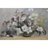 Mary Ellen Haward, watercolour, still life of flowers, signed, 34 x 53cm, gilt framed