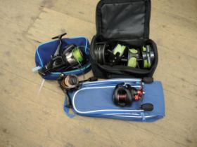 Large quantity of miscellaneous sea fishing tackle including rods, reels etc. and a quantity of