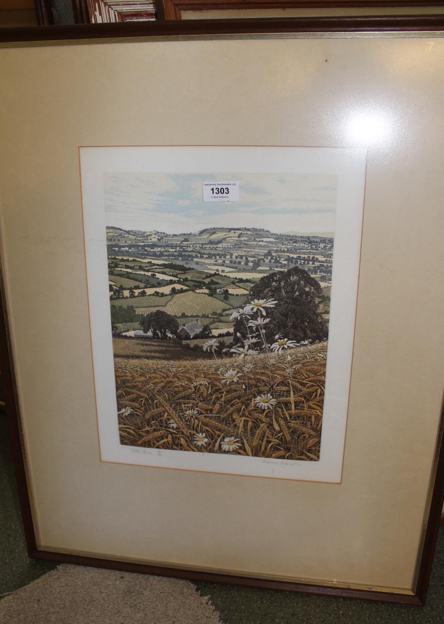 Graham Evernden, Limited Edition etching with aquatint, ' Valley Farm ', signed in pencil by the - Image 2 of 4