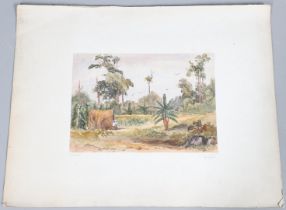 OCTAVIUS MOUTON-BARRETT. A watercolour of a Jamaican scene, 'The Retreat', c. 1858.