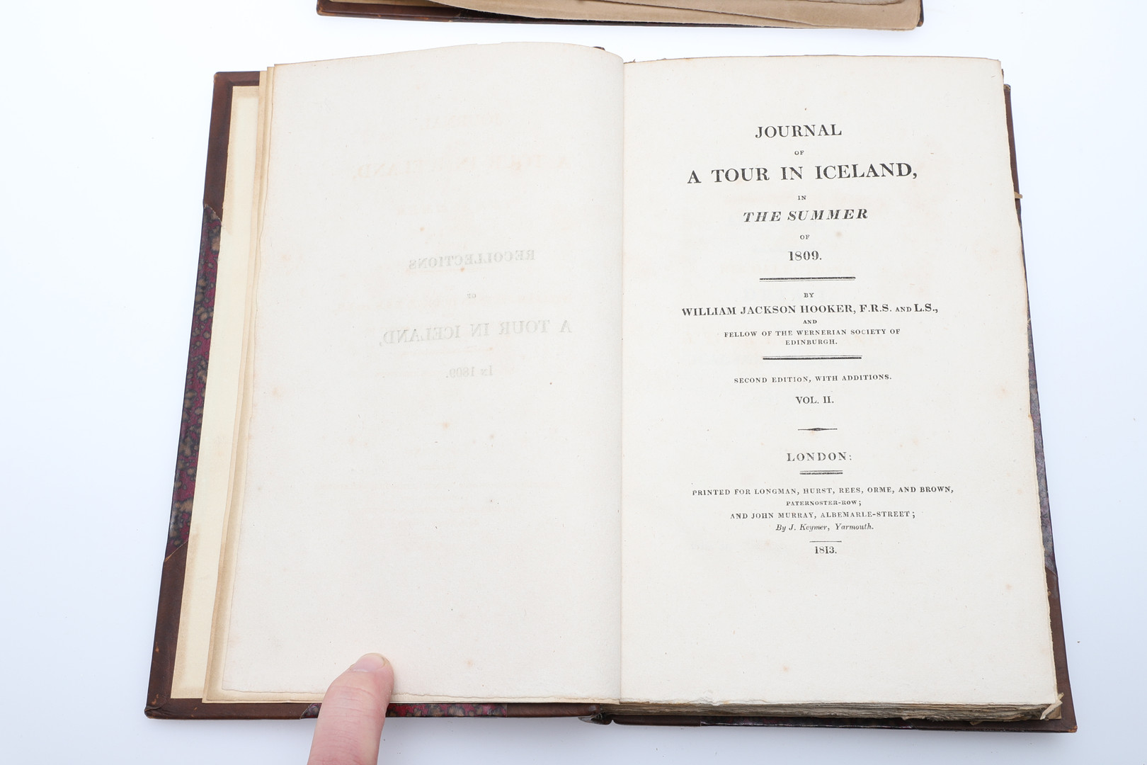 WILLIAM JACKSON HOOKER. Journal of a Tour in Iceland in the Summer of 1809, 2 Vols. - Image 7 of 9