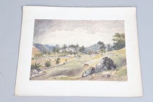 OCTAVIUS MOULTON-BARRETT. A watercolour of a Jamaican scene, 'The Retreat', c. 1858.