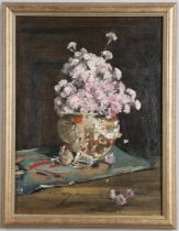 WILLIAM PAGE ATKINSON WELLS, RBA (1872-1923). STILL LIFE OF FLOWERS IN A SATSUMA BOWL.