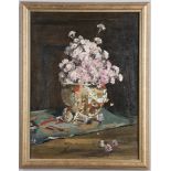 WILLIAM PAGE ATKINSON WELLS, RBA (1872-1923). STILL LIFE OF FLOWERS IN A SATSUMA BOWL.