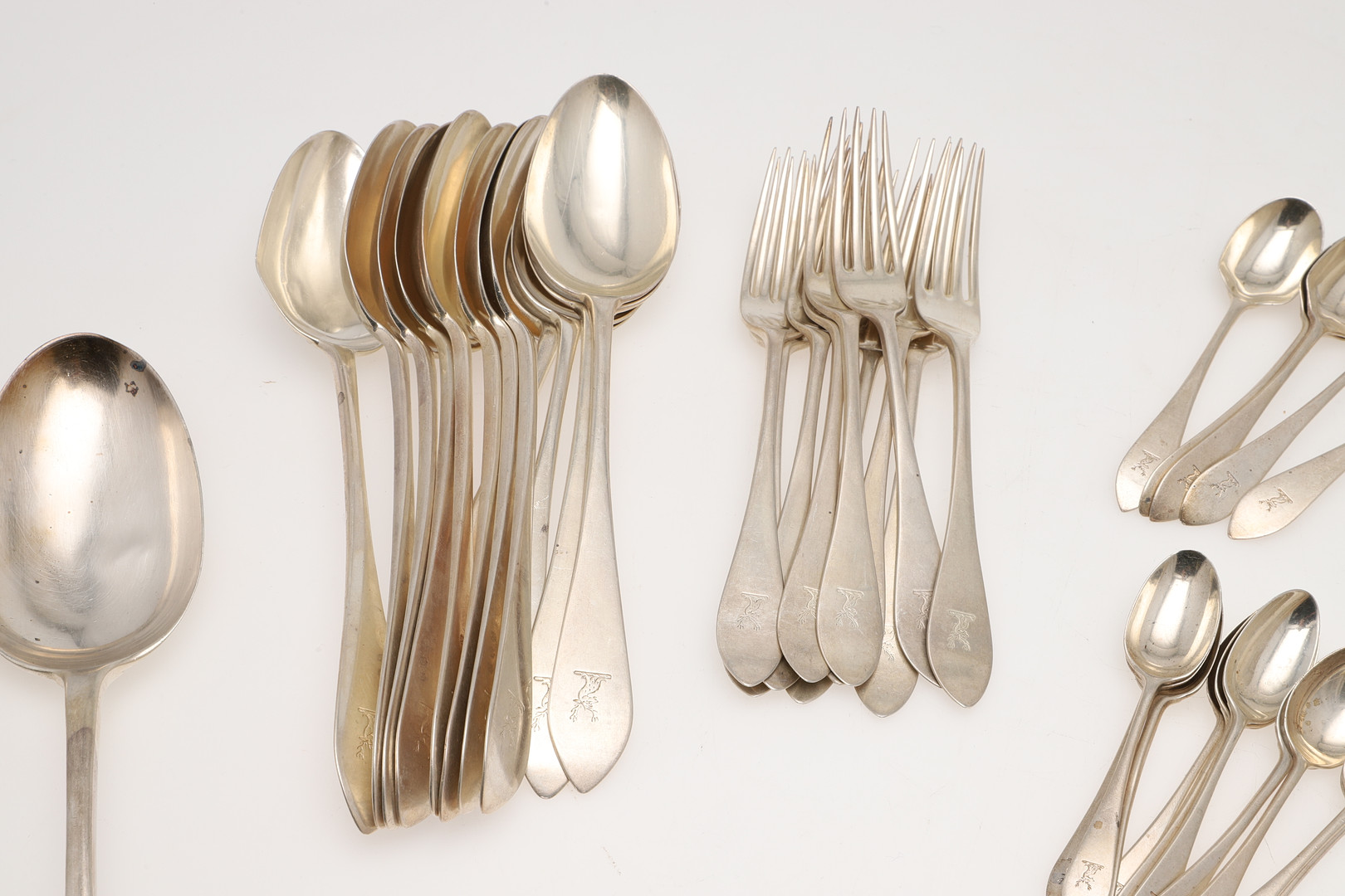 A GEORGE V PART-CANTEEN OF SCOTTISH SILVER CELTIC POINT FLATWARE. - Image 2 of 15