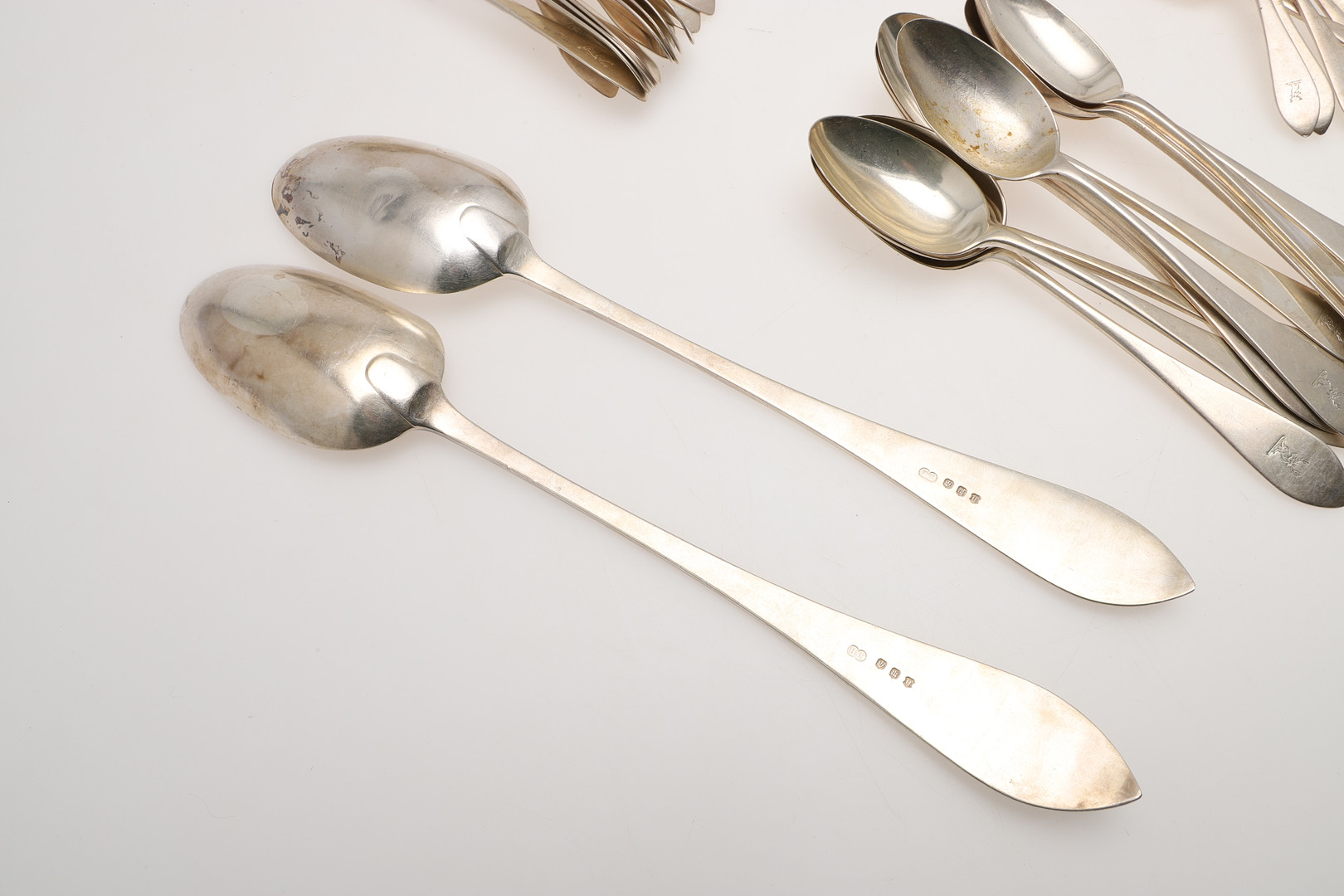 A GEORGE V PART-CANTEEN OF SCOTTISH SILVER CELTIC POINT FLATWARE. - Image 8 of 15