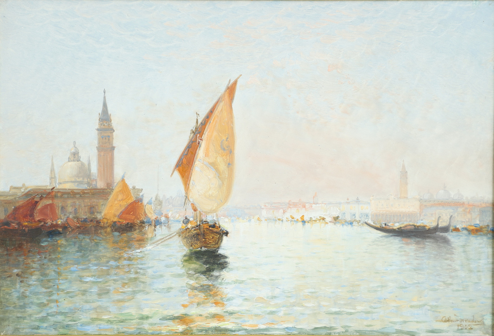 ARTHUR JOSEPH MEADOWS (1843-1907). VENICE FROM S. GIORGIO. - Image 2 of 7