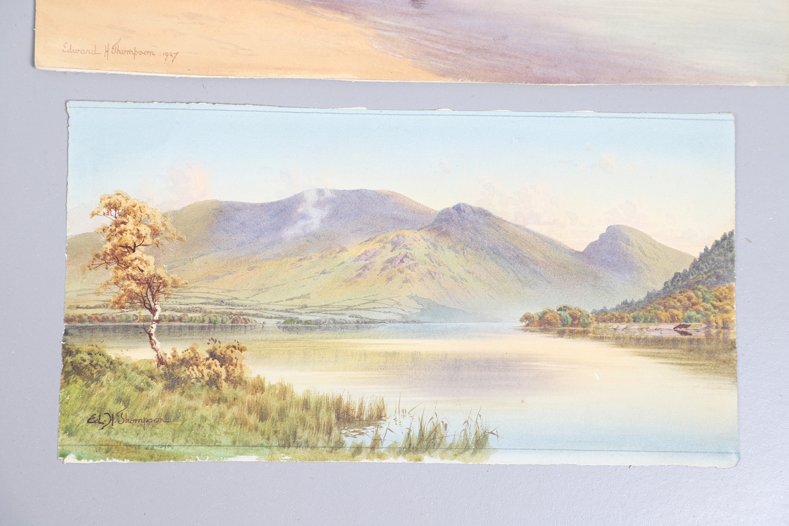 EDWARD HORACE THOMPSON (1879-1949). GENTLY FALLS THE EVENTIDE: BASSENTHWAITE LAKE WITH SKIDDAW, ULLO - Image 5 of 8