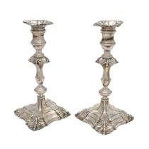 A PAIR OF GEORGE V SILVER CANDLESTICKS, BY GARRARD & CO. LTD.