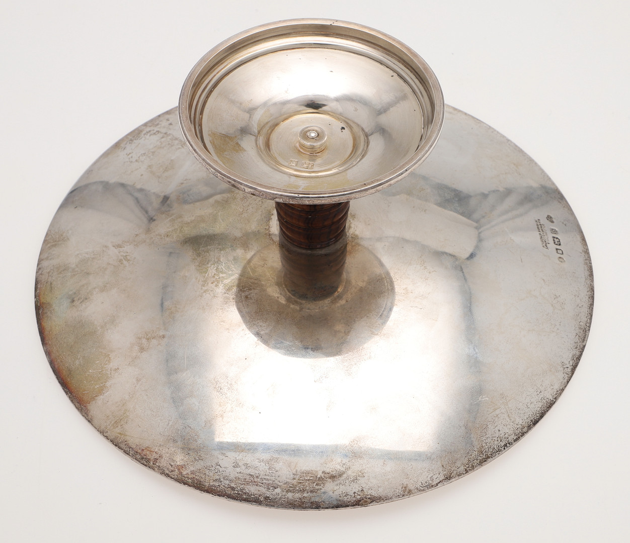 AN EARLY 20TH CENTURY SILVER PEDESTAL DISH OR TAZZA. - Image 4 of 6