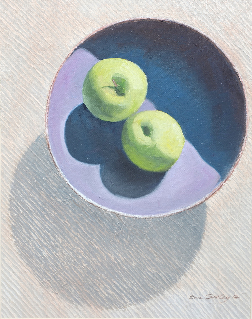 ERIC SEELEY (1951-2021). BOWL WITH TWO APPLES. (d) - Image 2 of 4