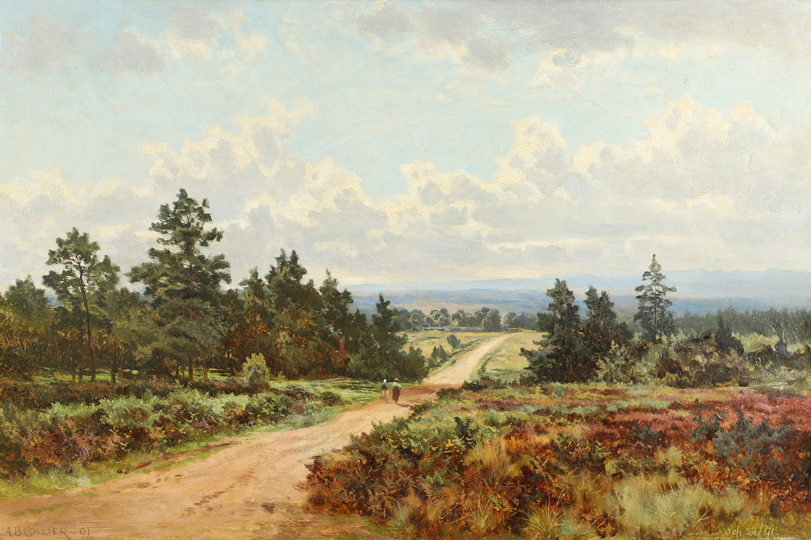 ARTHUR BEVAN COLLIER (1832-1908). THE OLD PORTSMOUTH ROAD, FOM HINDHEAD. - Image 2 of 5