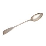 AN EARLY VICTORIAN SILVER BASTING OR SERVING SPOON.