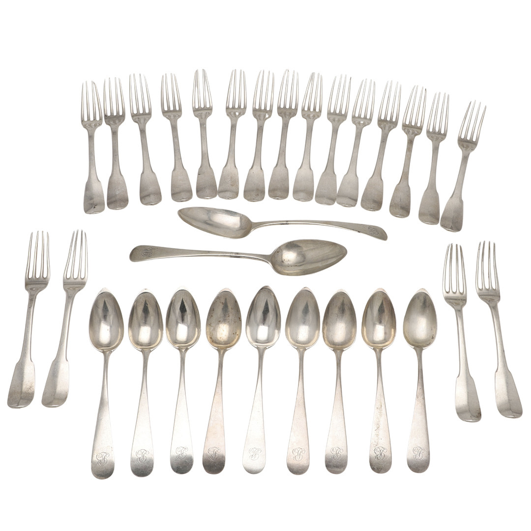 LATE 18TH/ EARLY 19TH CENTURY ITALIAN SILVER FLATWARE.