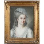 JEAN BAPTISTE PERONNEAU (1716-1783). Follower of. PORTRAIT OF A LADY, POSSIBLY LA MARECHALE DU MUY.