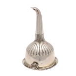A GEORGE IV SILVER WINE FUNNEL.