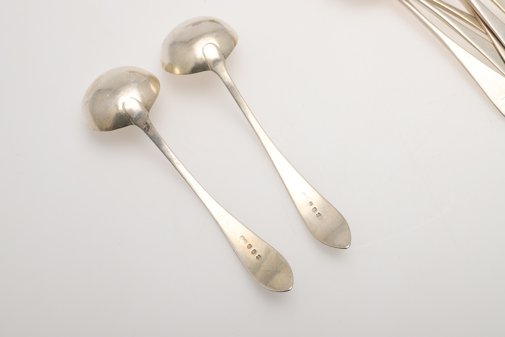 A GEORGE V PART-CANTEEN OF SCOTTISH SILVER CELTIC POINT FLATWARE. - Image 12 of 15
