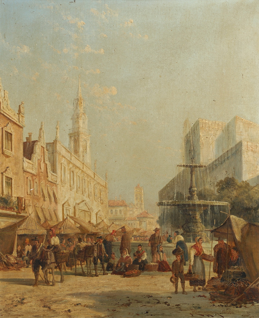 WILLIAM RAYMOND DOMMERSEN (1859-1927). THE MARKET PLACE, VALENCIA, SPAIN. - Image 2 of 8