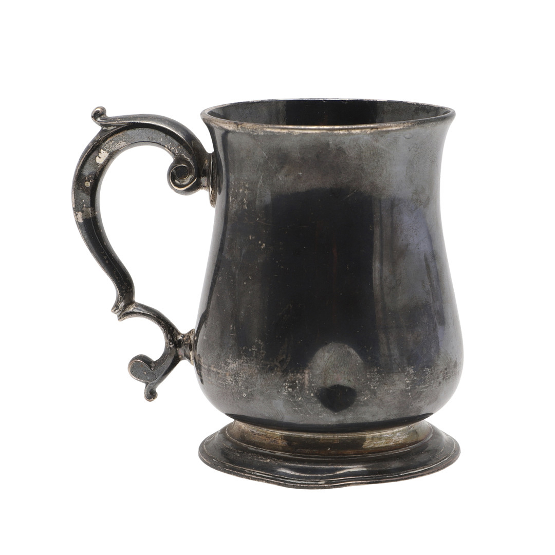 A GEORGE II SILVER MUG.