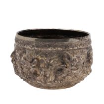 A LATE 19TH/ EARLY 20TH CENTURY INDIAN/ BURMESE SILVER RICE BOWL.