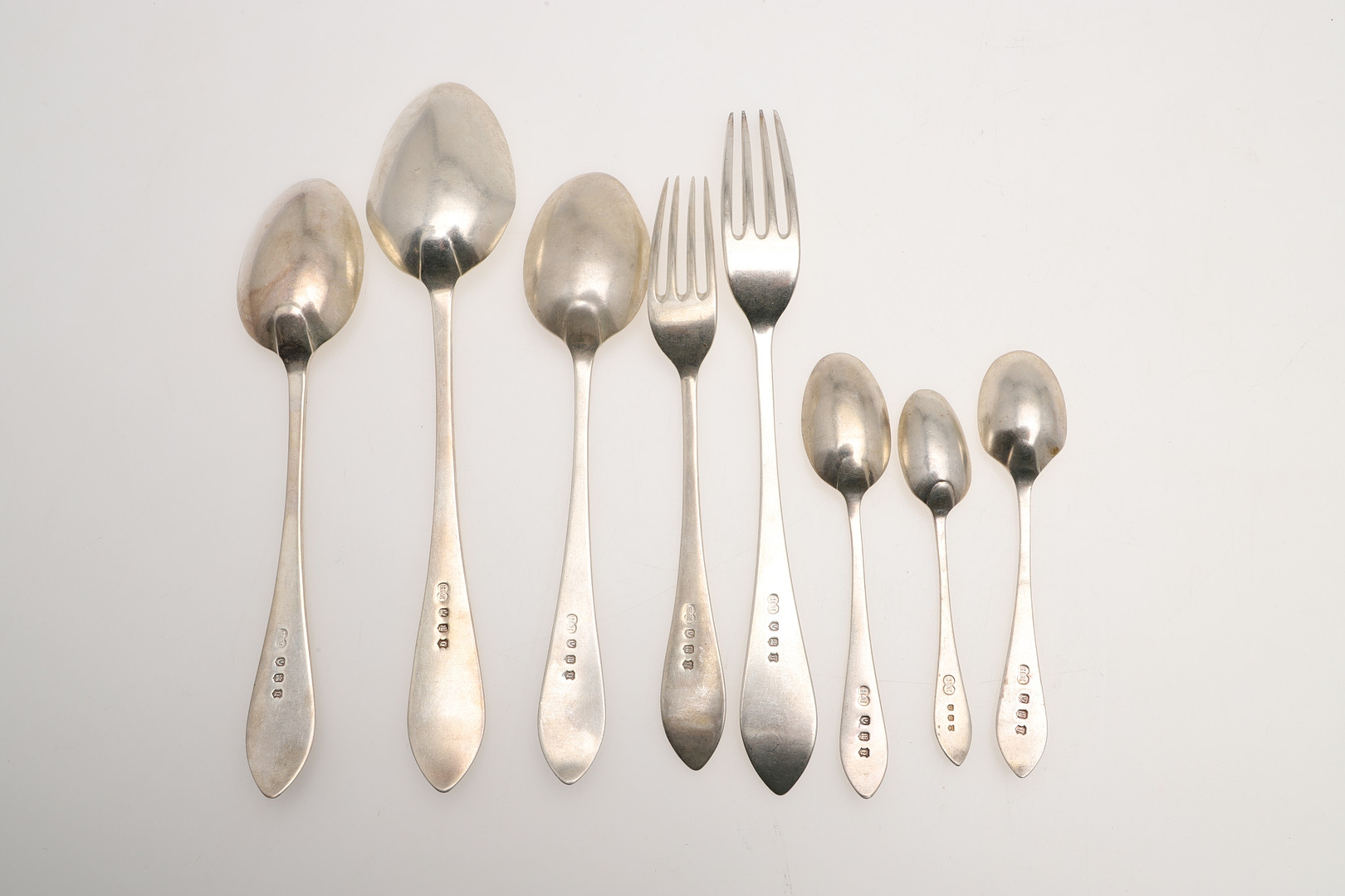 A GEORGE V PART-CANTEEN OF SCOTTISH SILVER CELTIC POINT FLATWARE. - Image 13 of 15