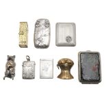 FOUR VARIOUS SILVER VESTA CASES.