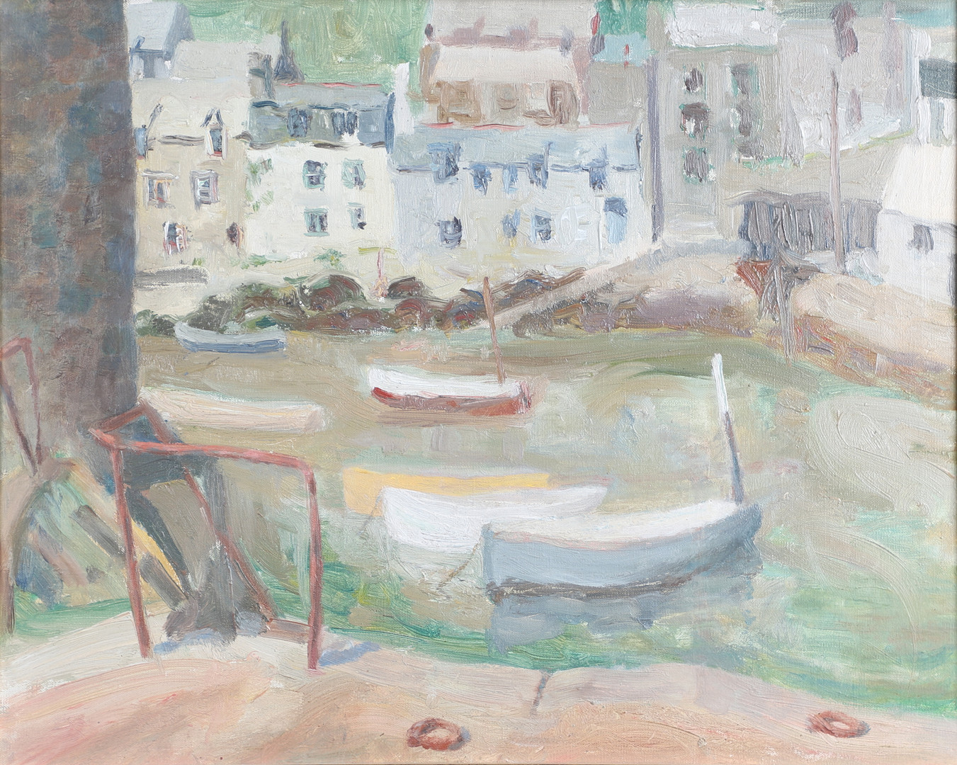 JOHN ANTHONY PARK (1880-1962). His circle. BOATS IN A CORNISH HARBOUR. - Image 2 of 4