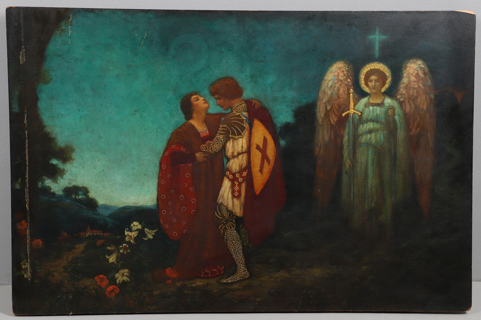 JOHN RILEY WILMER (1883-1941). His circle. THE MAIDEN, THE KNIGHT AND A GUARDIAN ANGEL.