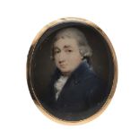 A GEORGE III MINIATURE PORTRAIT OF A GENTLEMAN.