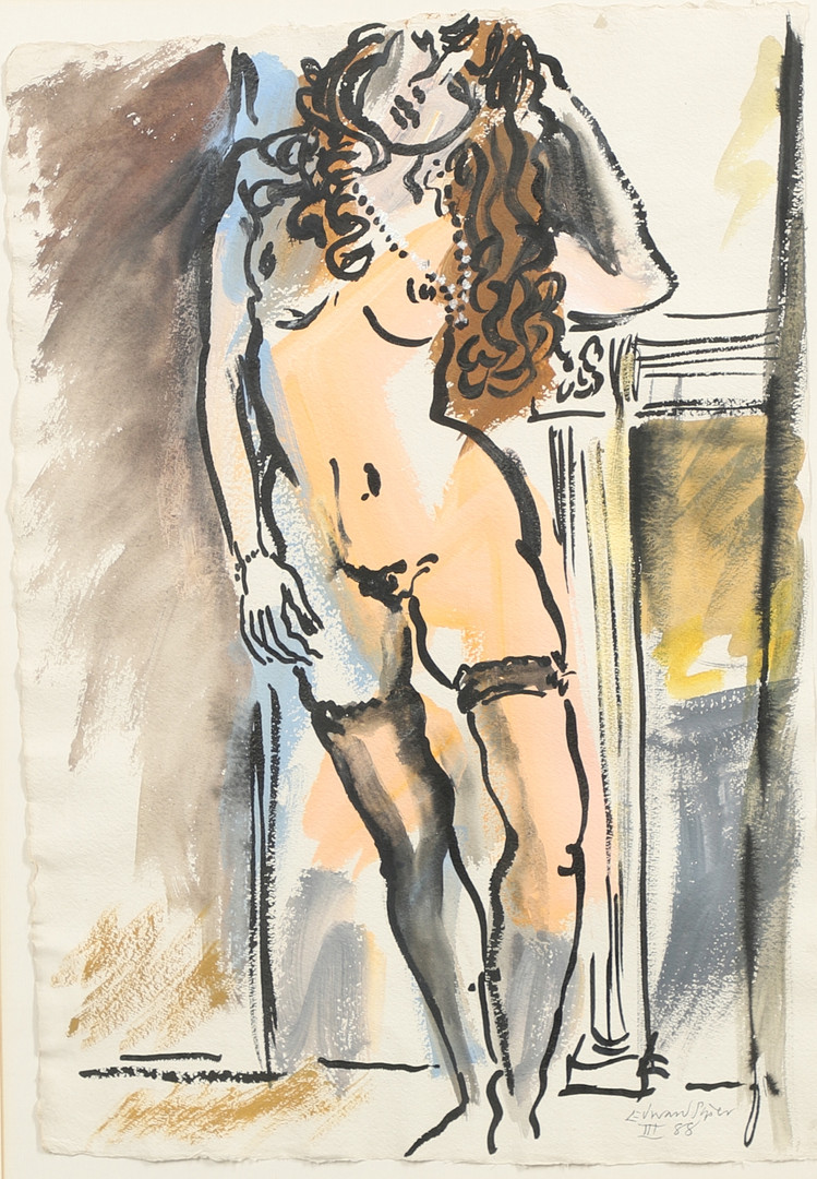 EDWARD PIPER (1938-1990). STANDING NUDE. (d) - Image 2 of 4