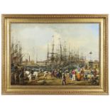 WILLIAM PARROTT (1813-1893). His circle. A BUSTLING DOCKYARD SCENE.