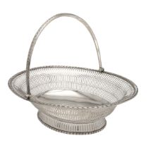 A GEORGE III SILVER SWING-HANDLE BASKET.