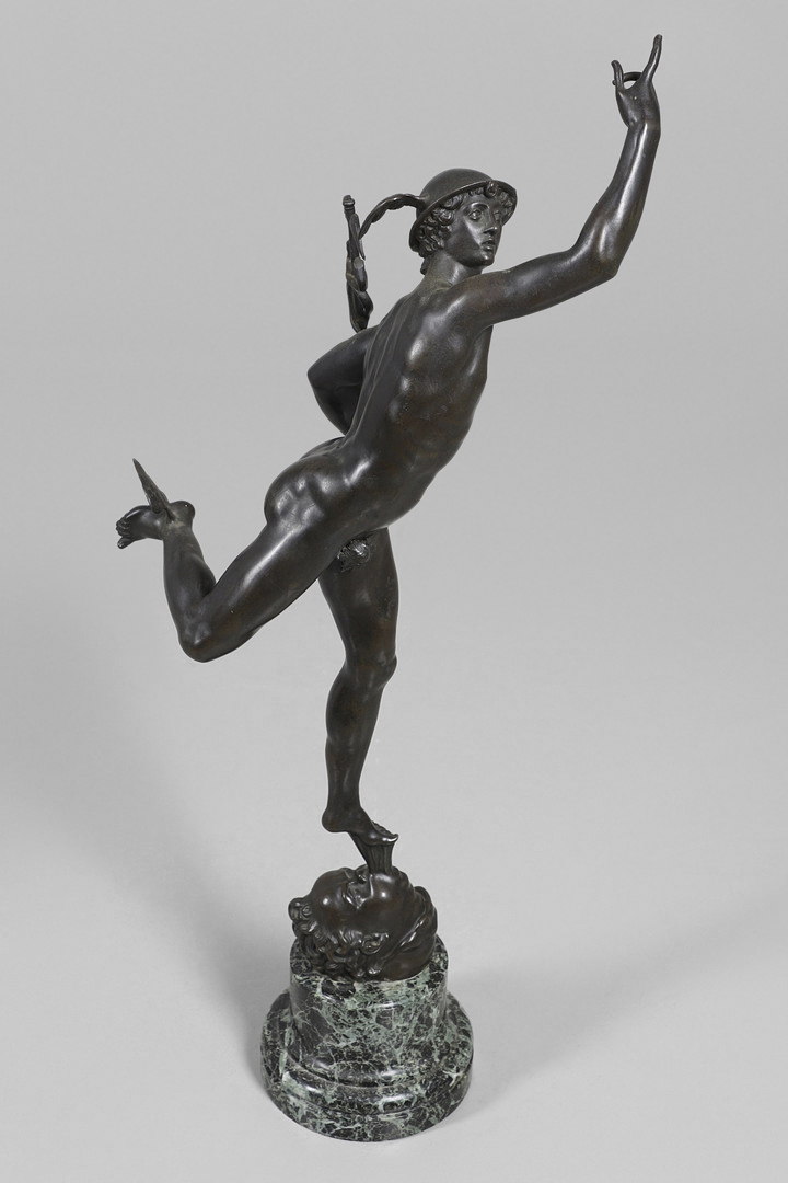 AFTER GIAMBOLOGNA, BARBEDIENNE FOUNDRY BRONZE OF MERCURY.
