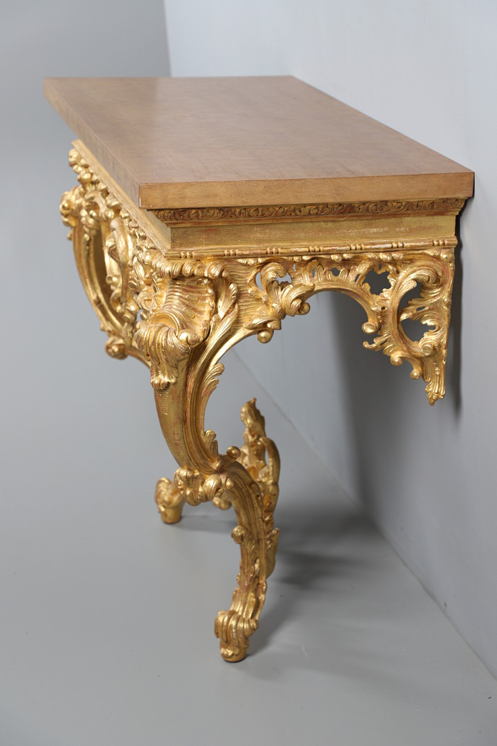 A LOUIS XVI STYLE GILTWOOD CONSOLE TABLE. - Image 12 of 15