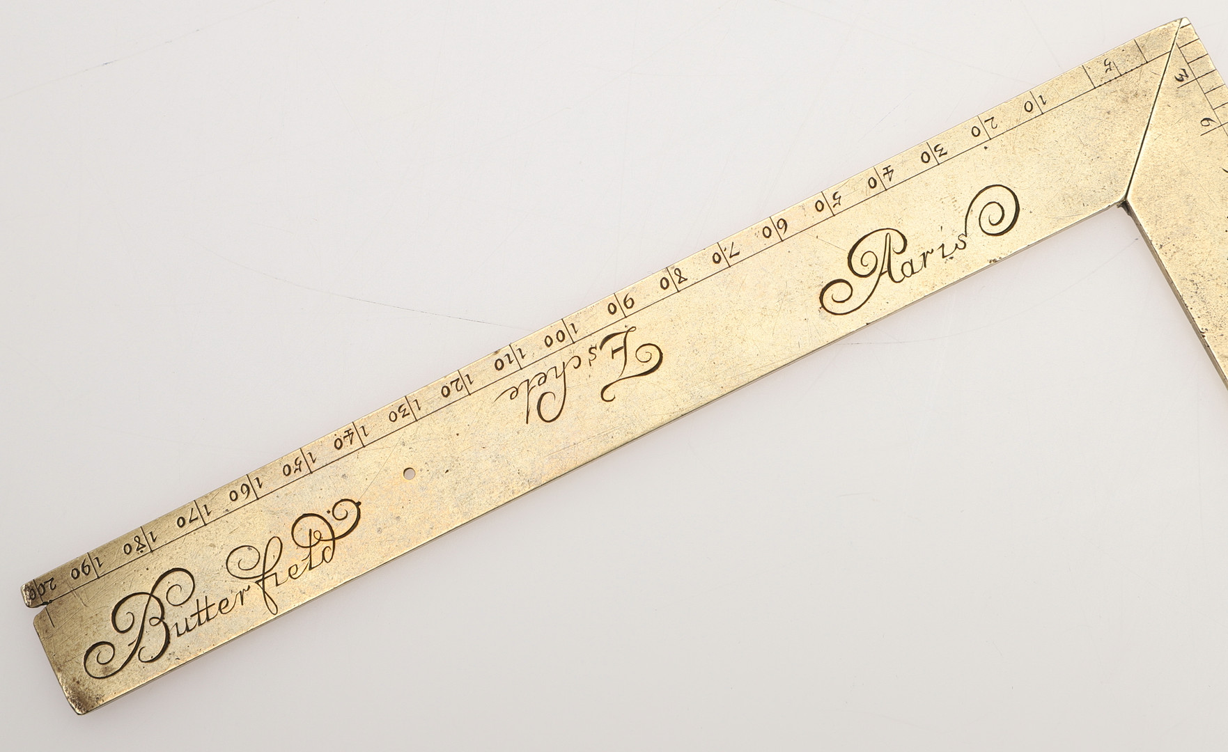 A LATE 17TH CENTURY BRASS FOLDING RULE. - Image 2 of 6