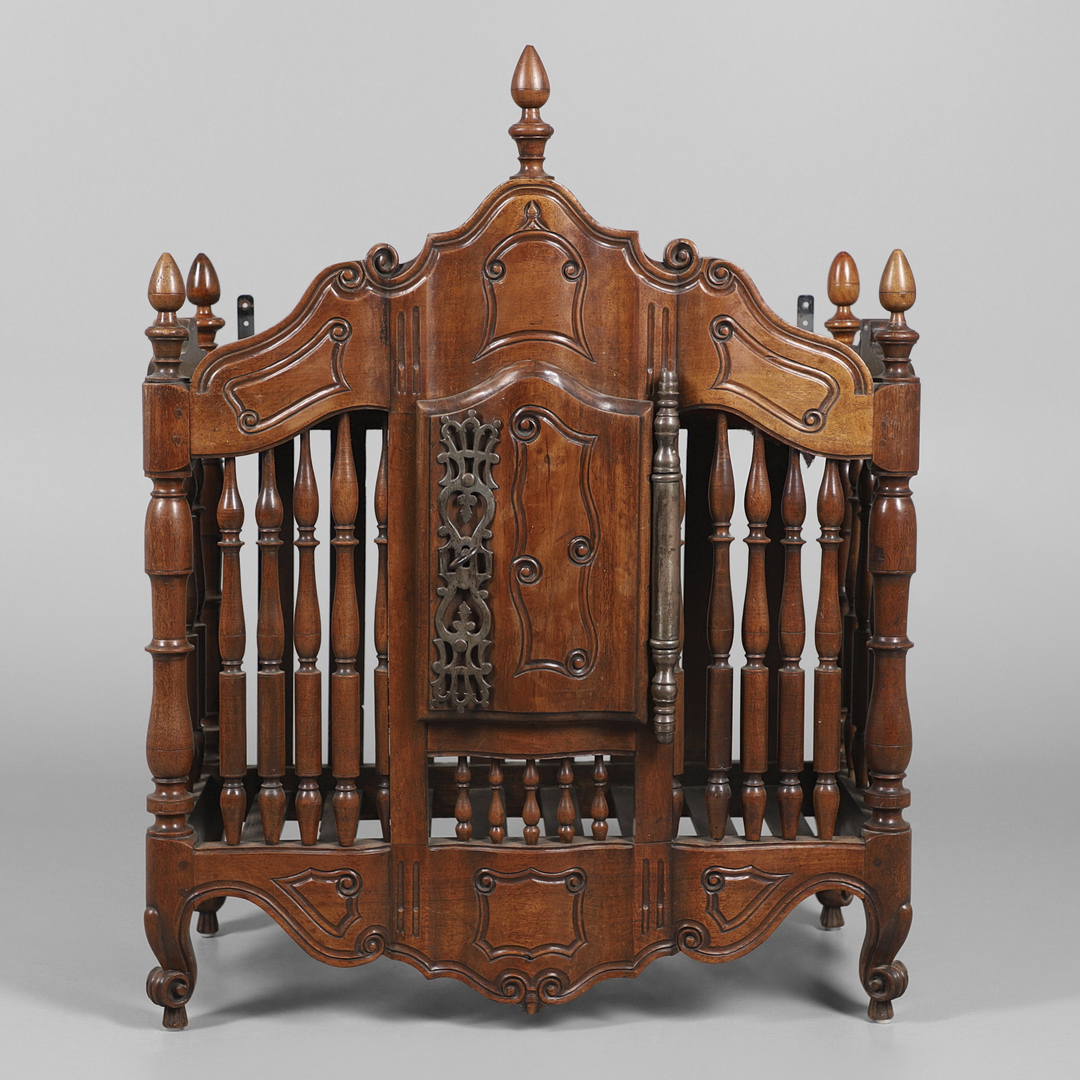 AN ANTIQUE FRENCH FRUITWOOD FOOD HUTCH. - Image 2 of 12