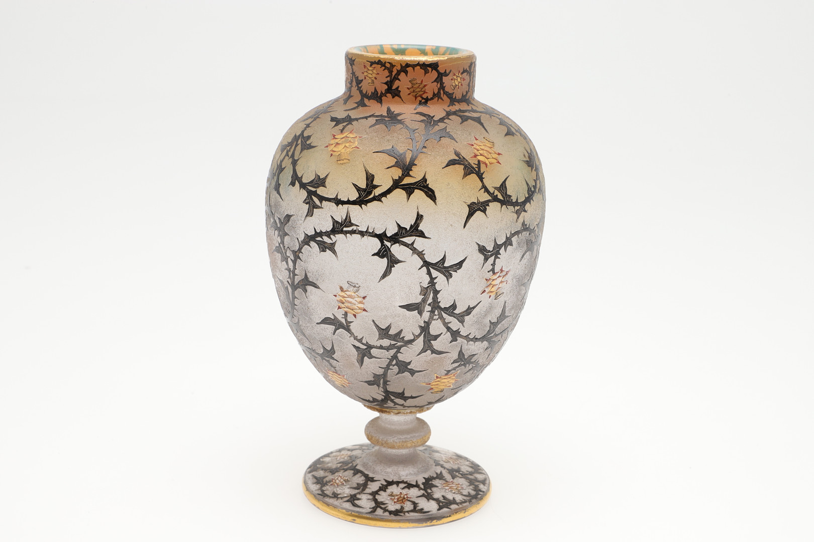 DAUM NANCY - 'THISTLE' CAMEO GLASS VASE. - Image 3 of 17