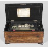 LARGE LATE 19TH CENTURY SWISS MUSICAL BOX - BELLS & DRUM.