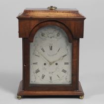 AN EARLY 19TH CENTURY MAHOGANY BRACKET CLOCK.